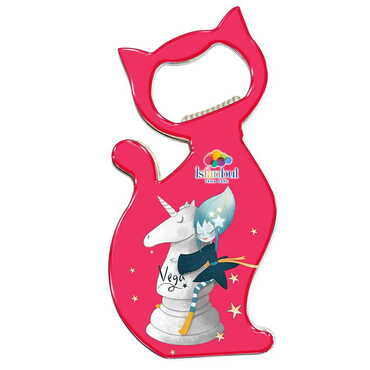 Myros - Tema Park Temalı Myros Metal Kedi Açacak Magnet 97x48 mm