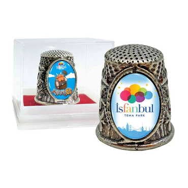Theme Park Themed Collectible Souvenir Thimble With Gift Box - Oval Shape 20x25 mm