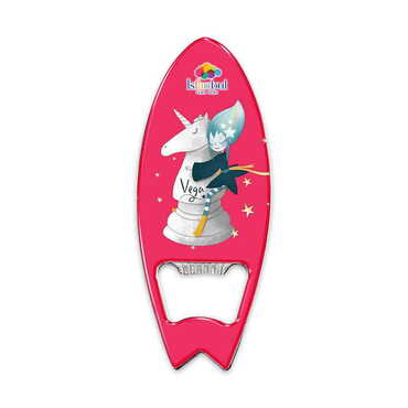 Theme Park Themed Surf Board Shaped Metal Magnetic Bottle Opener 128x45 mm