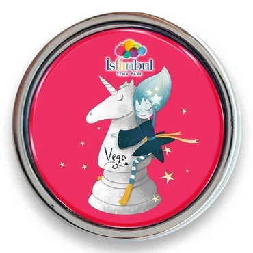 Theme Park Themed Collectible Souvenir Metal Round Pin 18 mm