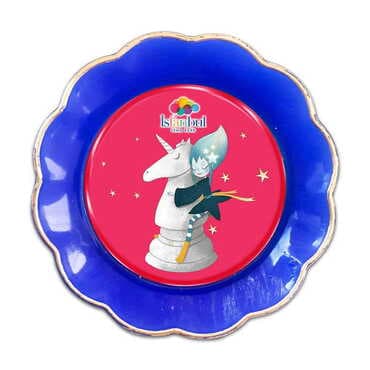 Theme Park Themed Epoxy Dome Plate Shaped Souvenir Fridge Magnet 73 mm