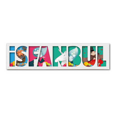 Toptan Tema Park Temalı Myros Yazı Ahşap Magnet - 1
