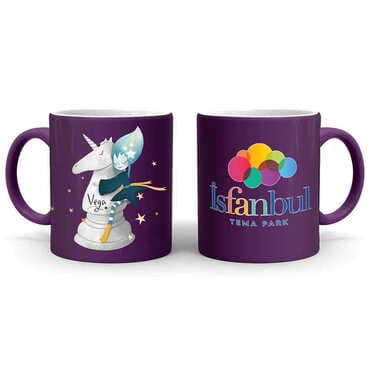 Theme Park Themed Customised Serigraphy Printed Ceramic Mug 82x90 mm