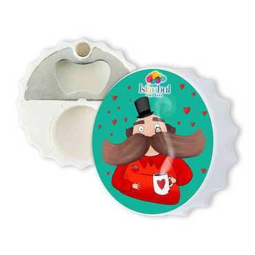 Theme Park Themed Customised Uv Printed Bottle Cap Shaped Plastic Base Bottle Opener 63x15 mm