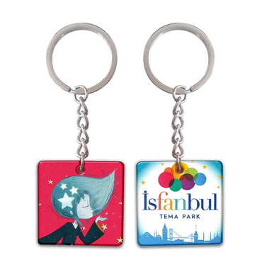 Toptan Tema Park Temalı Uv Baskılı Kare Anahtarlık 40x108 mm - Myros