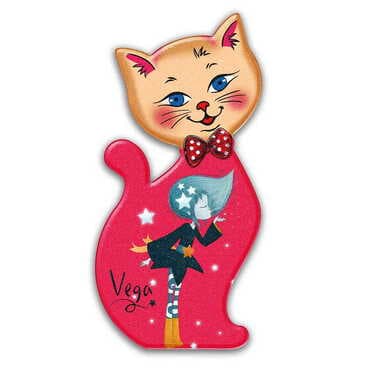 Theme Park Themed Customised UV Printed Plastic Base Cat Shaped Fridge Magnet 43x87 mm