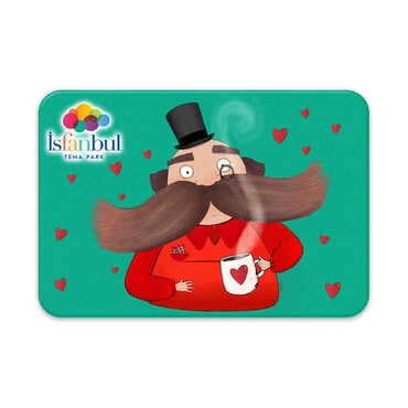 Theme Park Themed Customised UV Printed Plastic Base Rectangle Fridge Magnet 80x50 mm