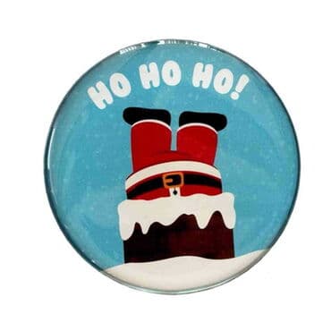 Inverted Santa Claus Round Epoxy Magnet