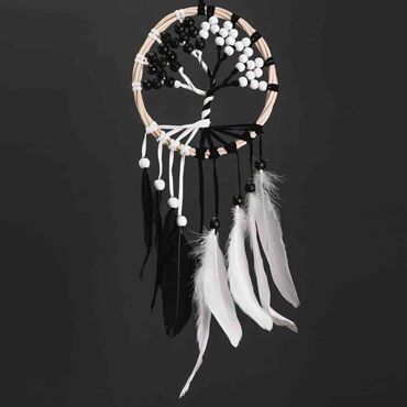 The Tree of Life Black and White Dreamcatcher - Thumbnail