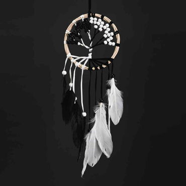 The Tree of Life Black and White Dreamcatcher - Thumbnail