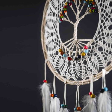 The Tree of Life Lace Macrame Dreamcatcher - Thumbnail