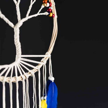 The Tree of Life Macrame Colourful Dreamcatcher - Thumbnail