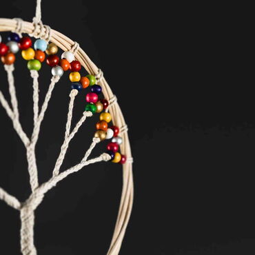 The Tree of Life Macrame Colourful Dreamcatcher - Thumbnail