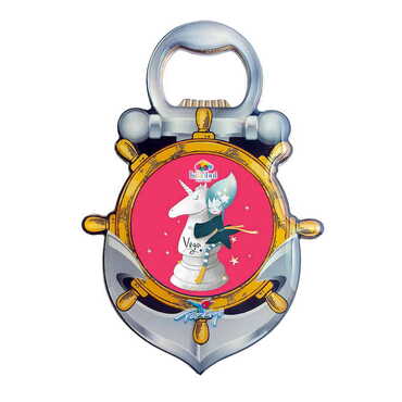 Myros - Theme Park Themed Anchor Shaped Metal Magnetic Bottle Opener 105x72 mm