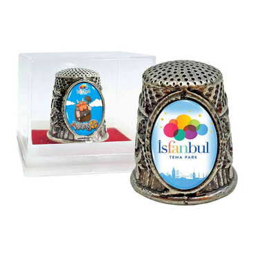 Myros - Theme Park Themed Collectible Souvenir Thimble With Gift Box - Oval Shape 20x25 mm