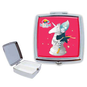 Theme Park Themed Customised Epoxy Square Pill Box 54x58x18 mm - Myros