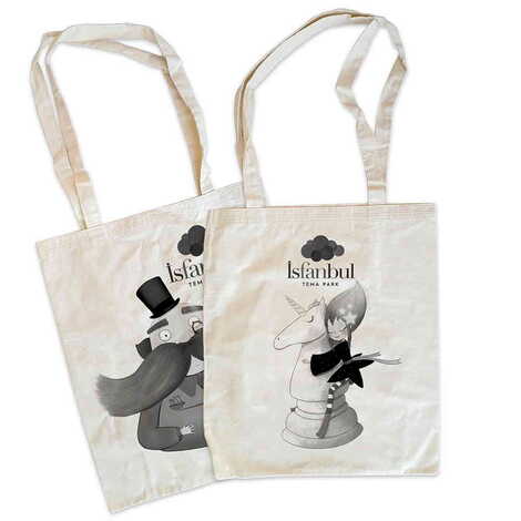 Theme Park Themed Customised One Colour Shopping Tote Bag 450x350 mm