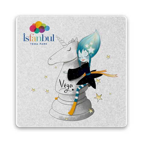 Theme Park Themed Customised Stone Coaster 100x100 mm - 1