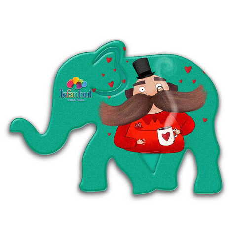 Theme Park Themed Customised UV Printed Plastic Base Elephant Shaped Fridge Magnet 86x62 mm - 1