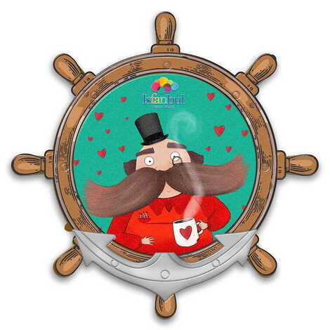 Theme Park Themed Customised UV Printed Plastic Base Marin Rudder Shaped Fridge Magnet 82x82 mm - 1