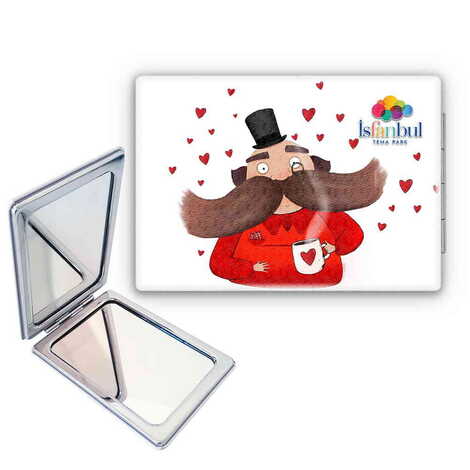 Theme Park Themed Customised Uv Printed Rectangle Compact Mirror 85x62x11 mm - 1