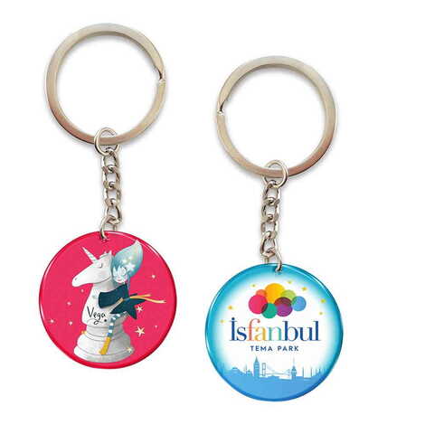 Theme Park Themed Double Face Printed Epoxy Keychain - 1