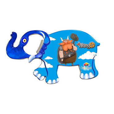 Myros - Theme Park Themed Elephant Shaped Metal Magnetic Bottle Opener 98x61 mm