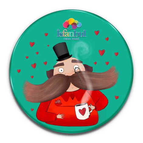 Theme Park Themed Epoxy Dome Round Souvenir Fridge Magnet 67 mm - 1