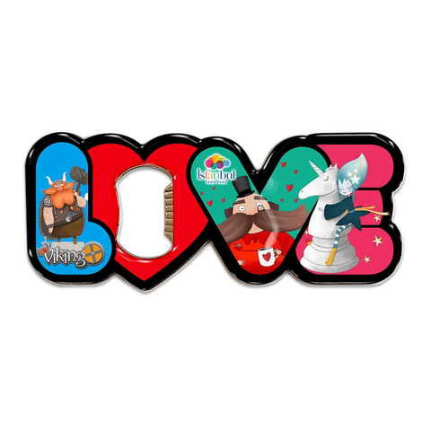 Theme Park Themed Love Letter Shaped Metal Magnetic Opener 114x47 mm - 1