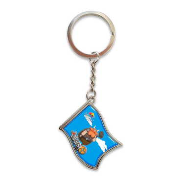 Myros - Theme Park Themed Metal Flag Shaped Keychain 40x105 mm