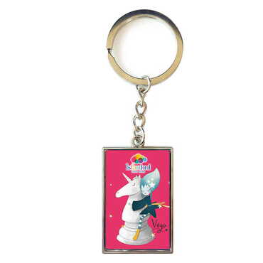 Theme Park Themed Metal Rectangle Keychain 30x100 mm - Myros