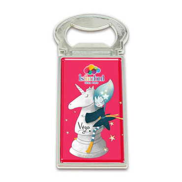 Theme Park Themed Metal Rectangle Magnetic Opener 33x90 mm - 1