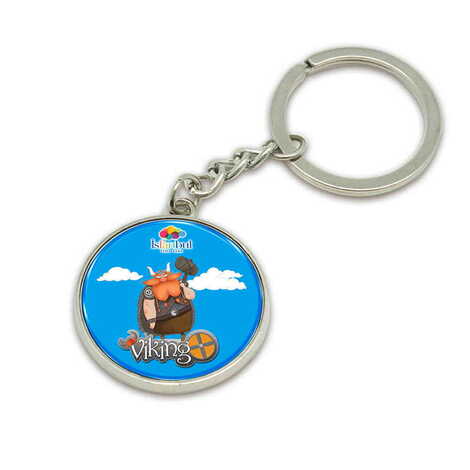 Theme Park Themed Metal Round Keychain 35x90 mm - 1