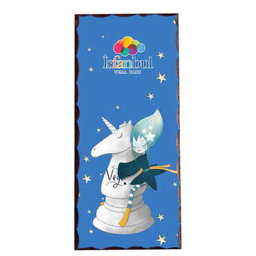 Theme Park Themed Panaromic Printed Wooden Desktop Decor 40x80 mm - Myros