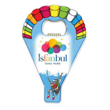 Theme Park Themed Parachute Shaped Metal Magnetic Opener 113x75 mm - Thumbnail