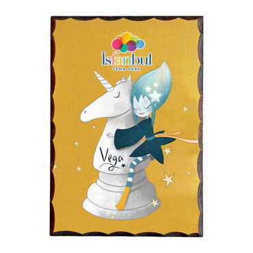 Theme Park Themed Printed Wooden Desktop Decor 95x135 mm - Myros