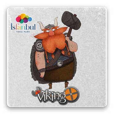 Theme Park Themed Stone Square Souvenir Fridge Magnet 50x50 mm - Myros