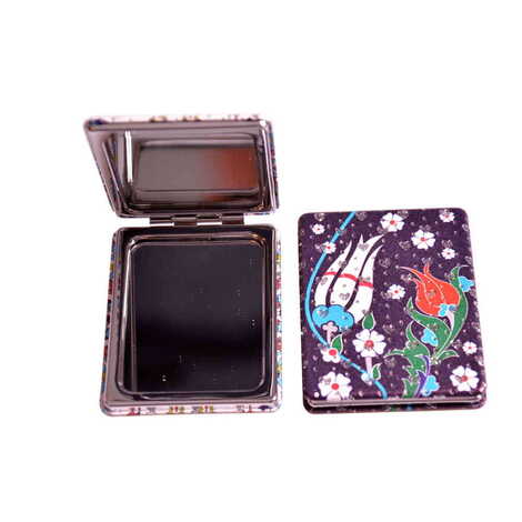 Tile Pattern Themed Custom Printed Rectangle Pocket Mirror