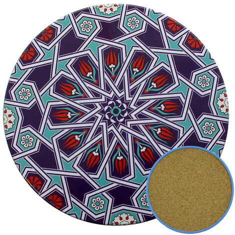 Tile Pattern Themed Customised Metal Tin Coaster 90 mm