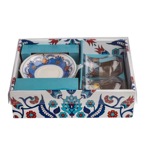 Tile Pattern Themed Dual Asena Tea Set - 4