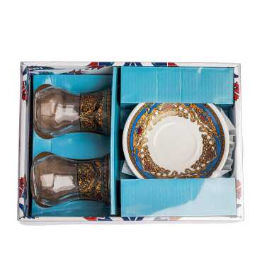 Tile Pattern Themed Dual Asena Tea Set - 5
