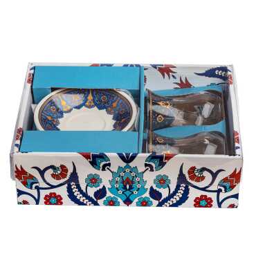 Tile Pattern Themed Dual Asena Tea Set - 6