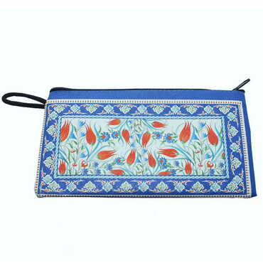 Tile Pattern Themed Turkish Woven Wallet 215x155x8 mm - Thumbnail