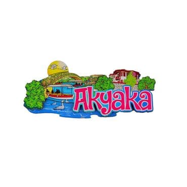 Toptan Akyaka Temalı 3d Resi̇mli̇ Ahşap Magnet - 2