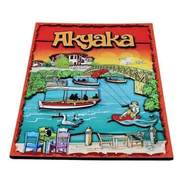 Toptan Akyaka Temalı Myros 20*29 Cm Ahşap Tabela 