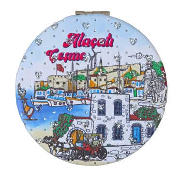 Wholesale Alaçatı Themed Myros Round PU Mirror