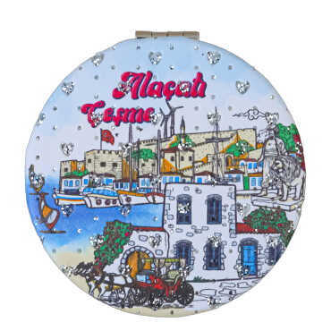 Wholesale Alaçatı Themed Myros Round PU Mirror - 3