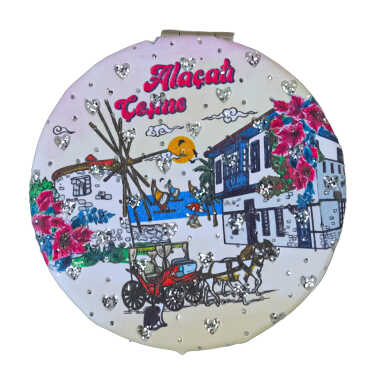 Wholesale Alaçatı Themed Myros Round PU Mirror - 5
