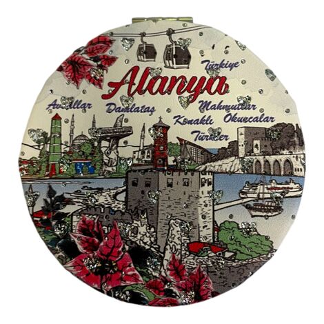 Toptan Alanya Bölgesi Temalı Myros Yuvarlak Pu Ayna - 2