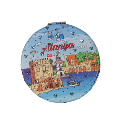 Toptan Alanya Bölgesi Temalı Myros Yuvarlak Pu Ayna - 4